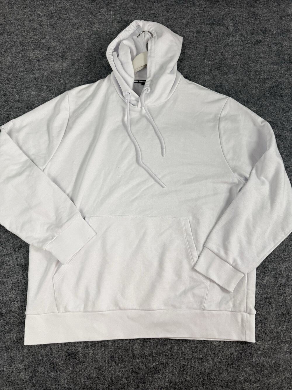 11 DEGREES ELEVEN Hoodie Mens XL White Oversized Sweatshirt Pullover N152